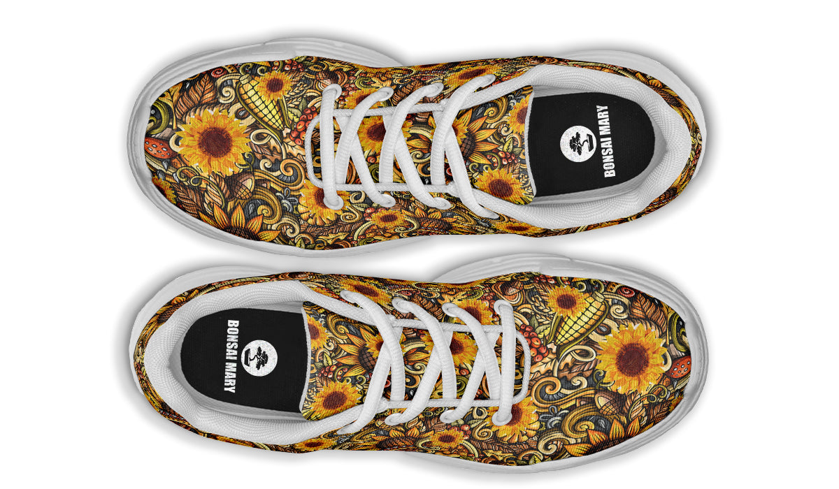 Sunshine Blossom Sneakers Yellow Floral Sneakers