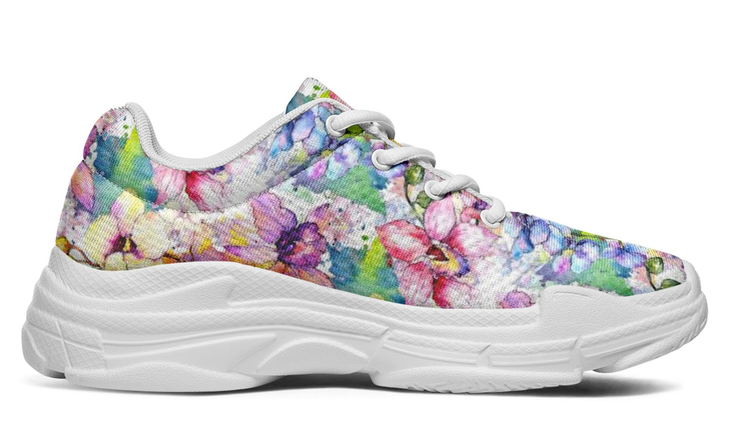 White Floral Sneakers