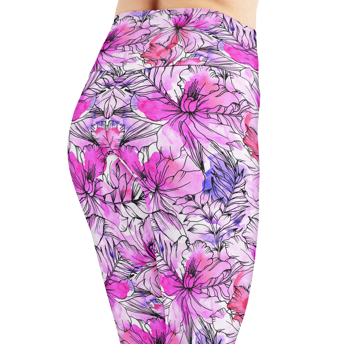 Rosy Petal Leggings Pink Flower Leggings