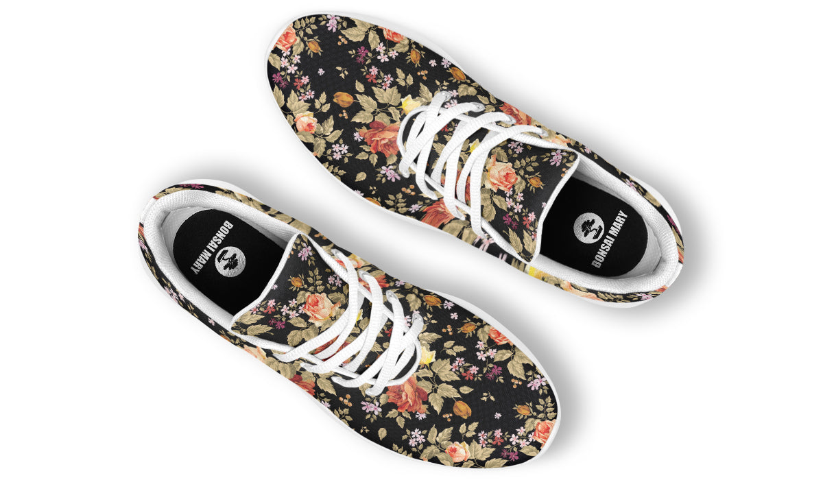 Retro Bloom Shoes Vintage Floral Print Shoes