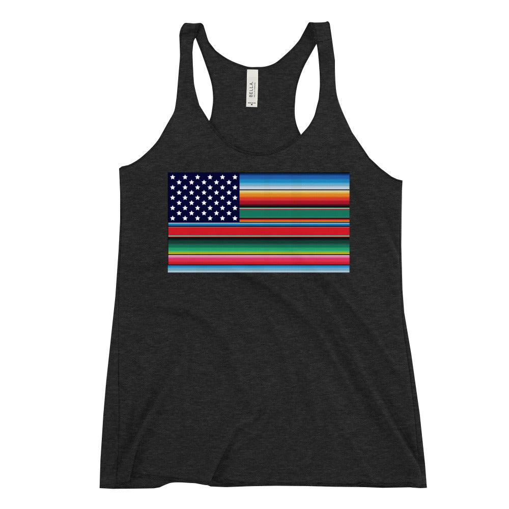 Ladie's Cross-Culture Flag Chingona Racerback Tank Top