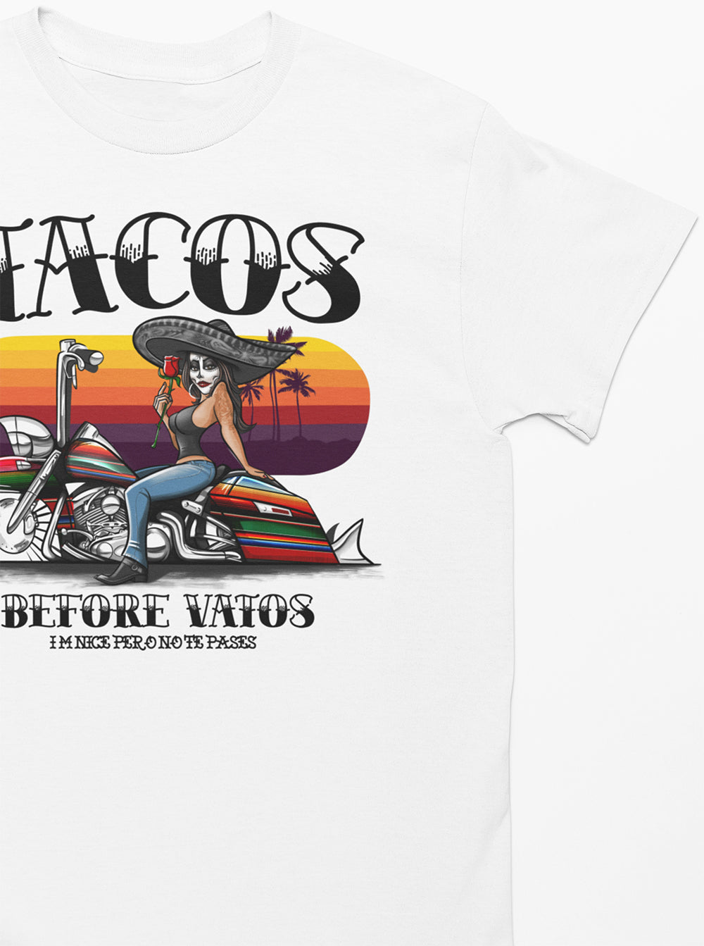 Premium Bella Canvas Tacos Before Vatos Chicana Tee