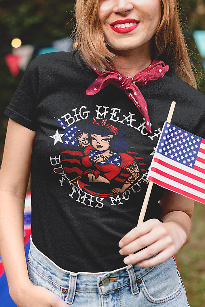 Premium Big Heart But This Mouth 4th Of July Vintage Tee