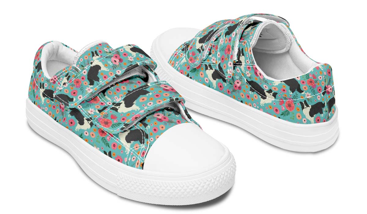 Border Collie Flower Kids Lowtops