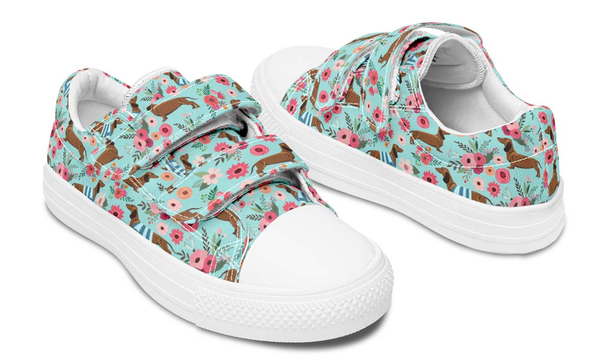 Dachshund Flower Kids Lowtops