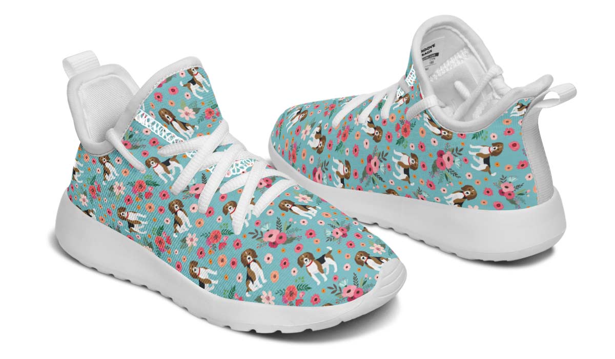 Beagle Flower Kids Sneakers