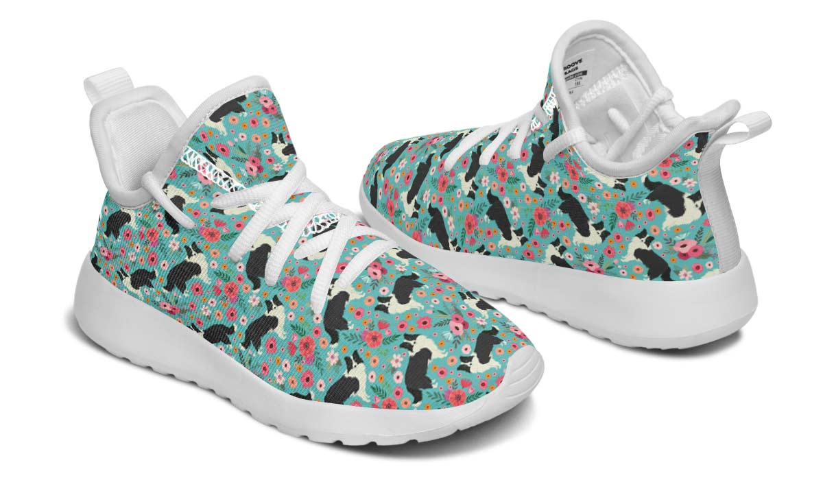 Border Collie Flower Kids Sneakers