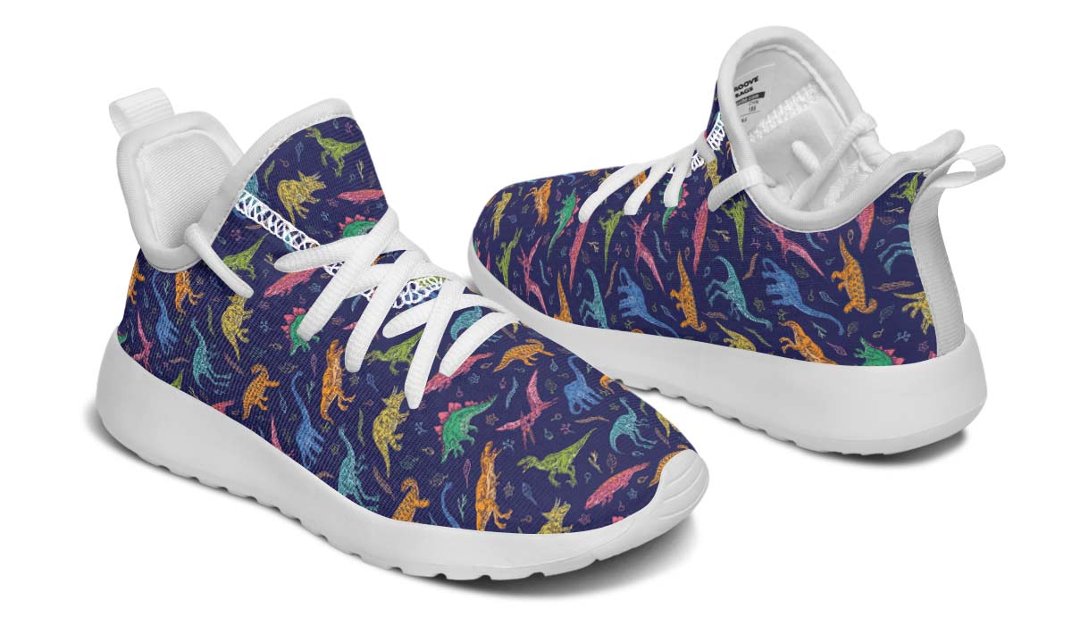 Colorful Dinosaurs Kids Sneakers