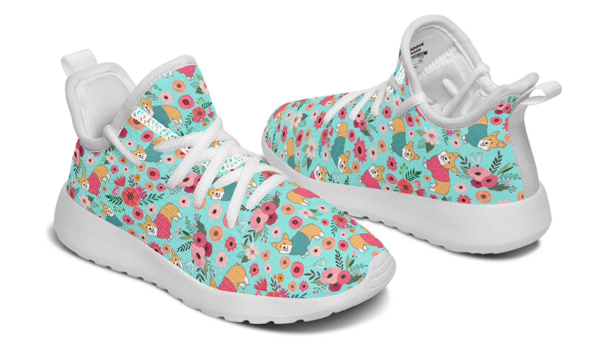 Corgi Flower Kids Sneakers