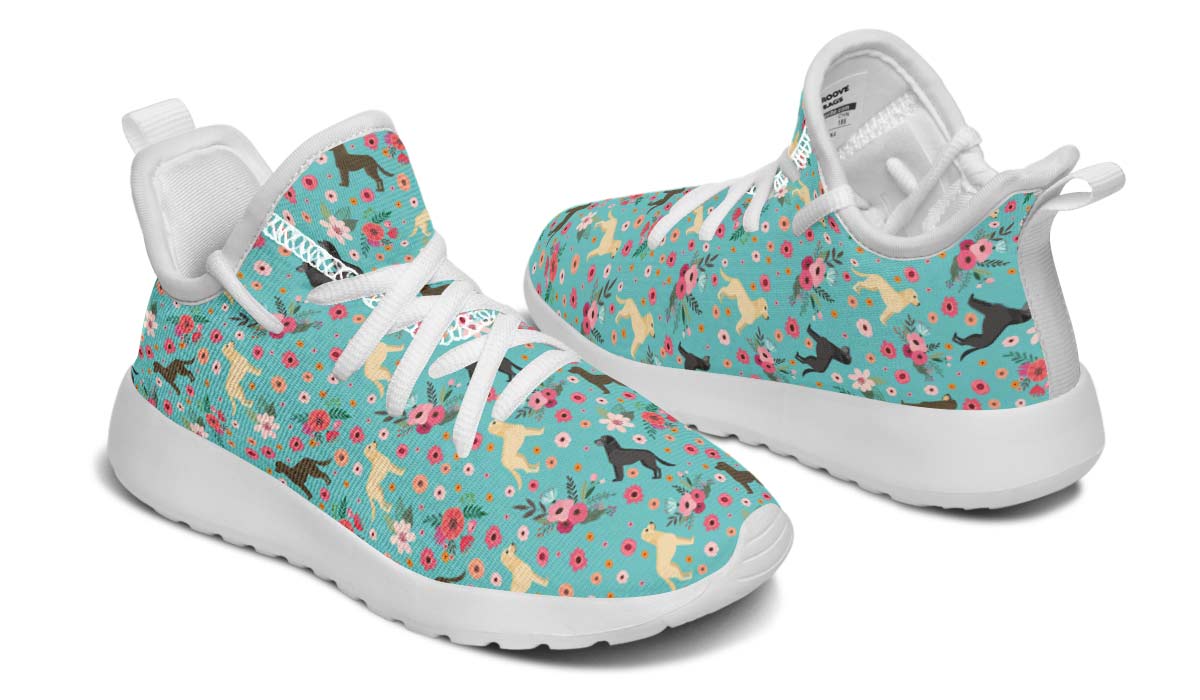 Labrador Retriever Flower Kids Sneakers