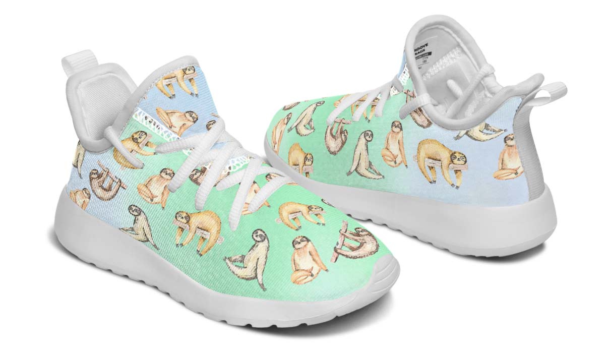 Sloth Pattern Kids Sneakers