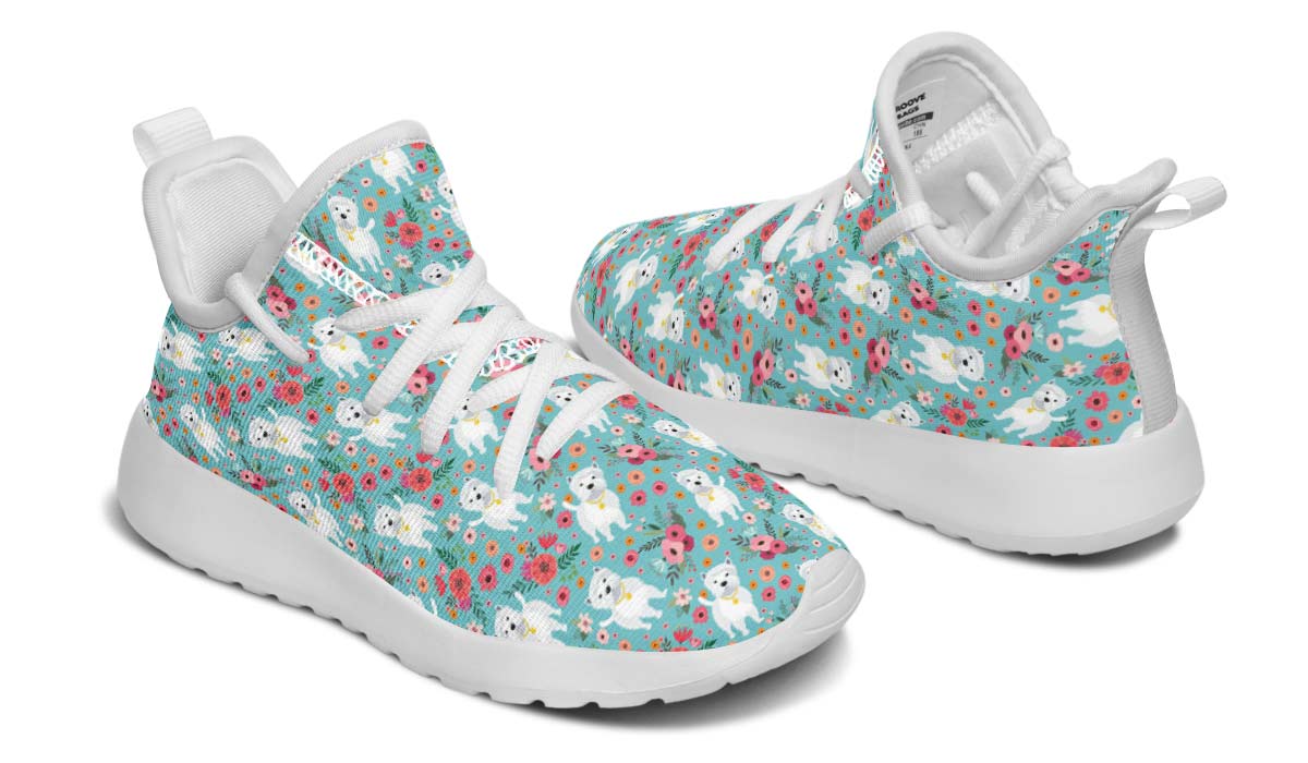 Westie Flower Kids Sneakers