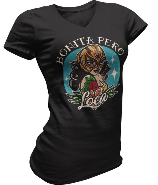 Premium Unisex Bonita Pero Loca Old School V-Neck