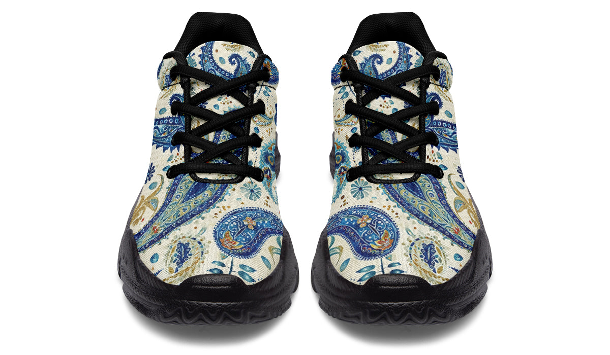 Blue And Gold Paisley - Chunky Sneakers
