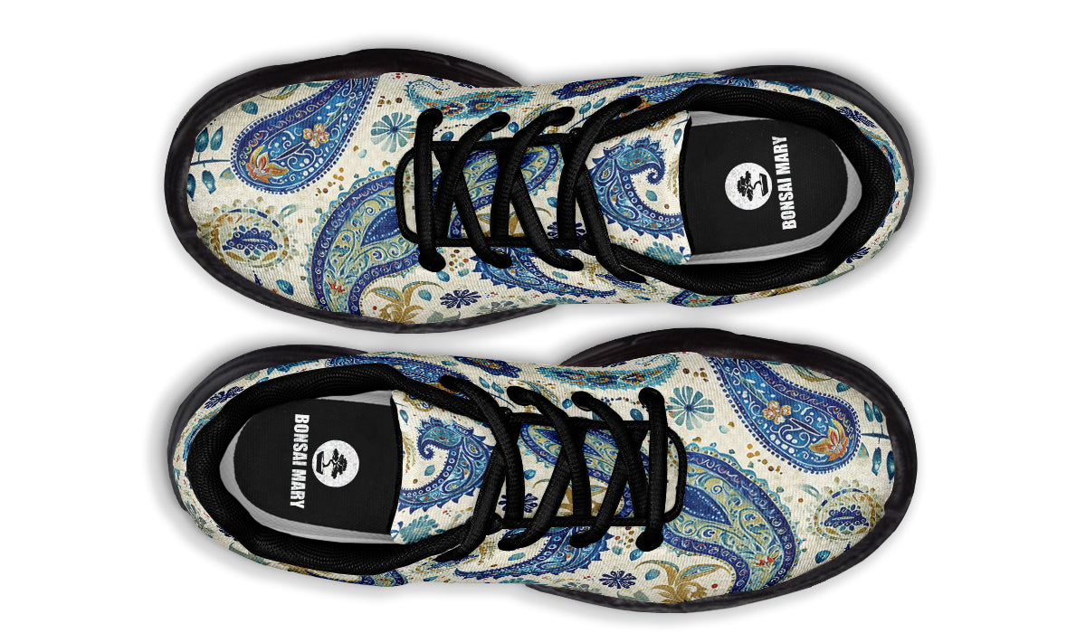 Blue And Gold Paisley - Chunky Sneakers