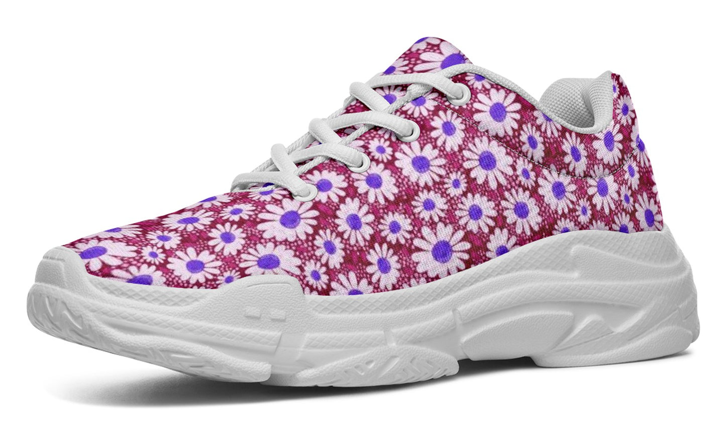 Burgundy Floral Sneakers testno2