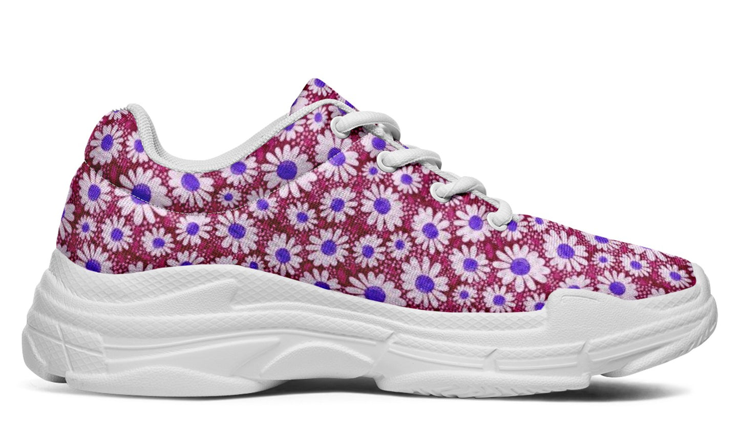 Burgundy Floral Sneakers testno2