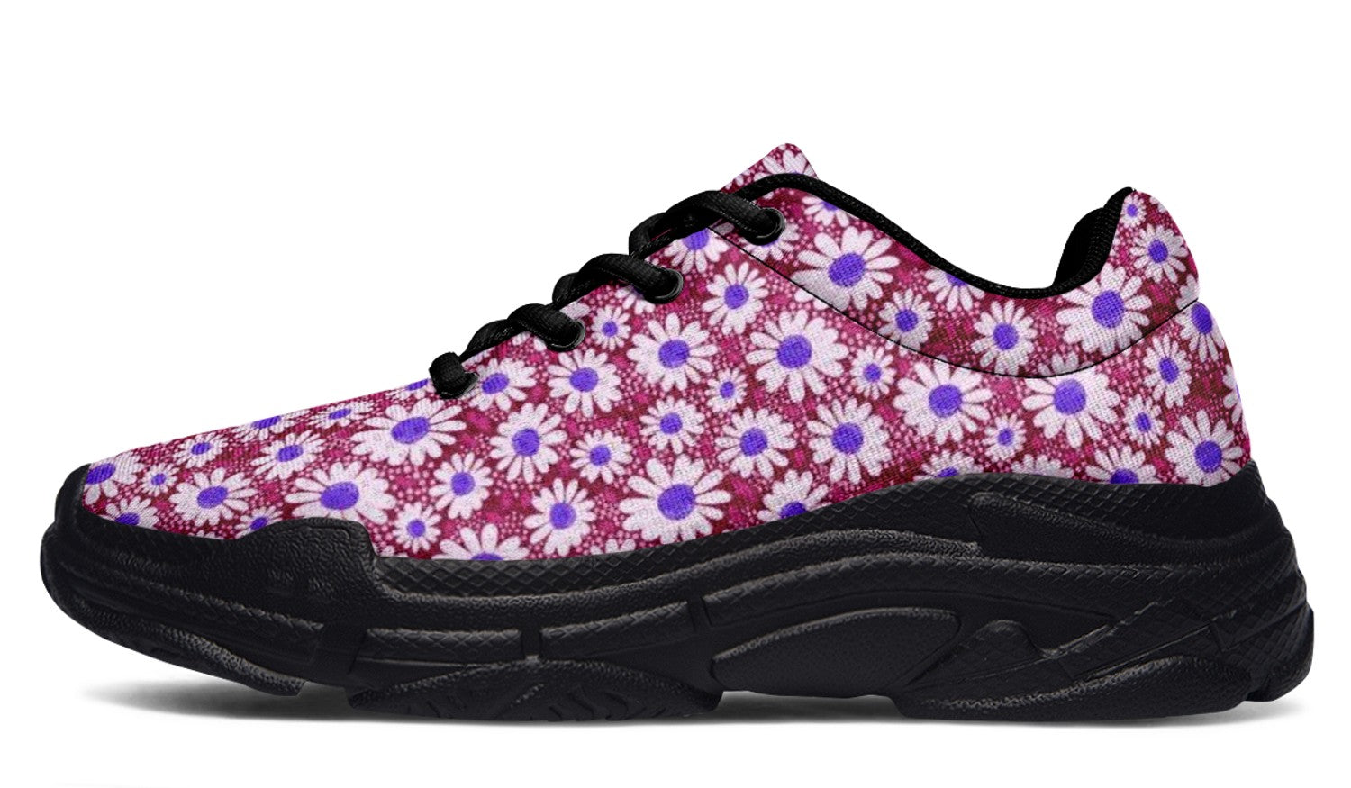 Burgundy Floral Sneakers testupload2