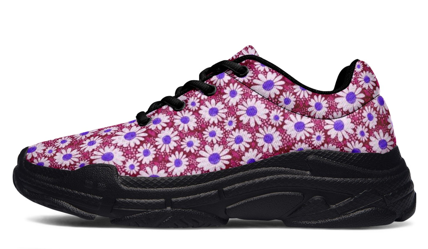 Burgundy Floral Sneakers Copy testno2