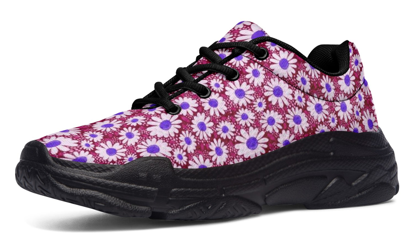 Burgundy Floral Sneakers Copy testno2
