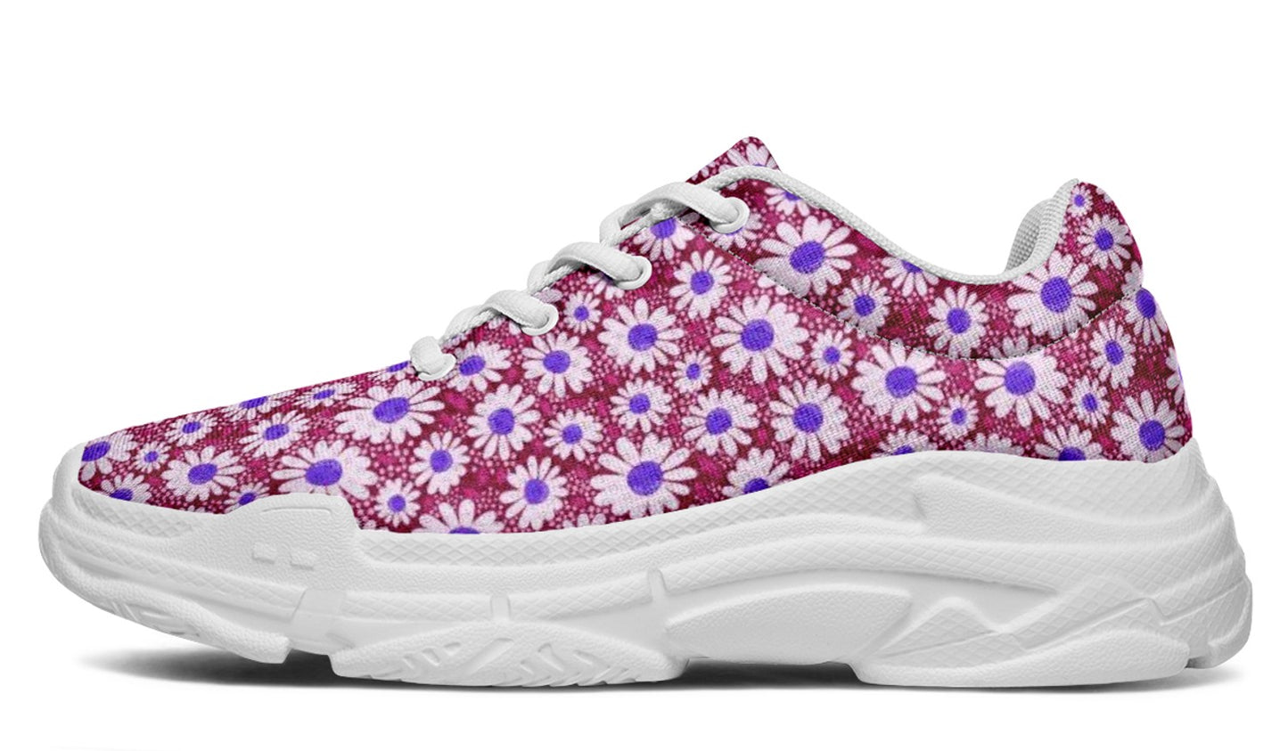 Burgundy Floral Sneakers Copy testno2