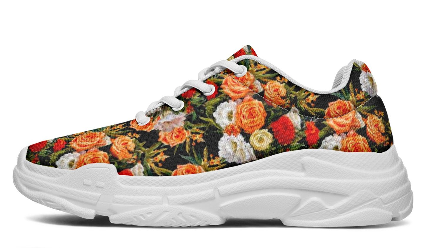 Green Floral Sneakers