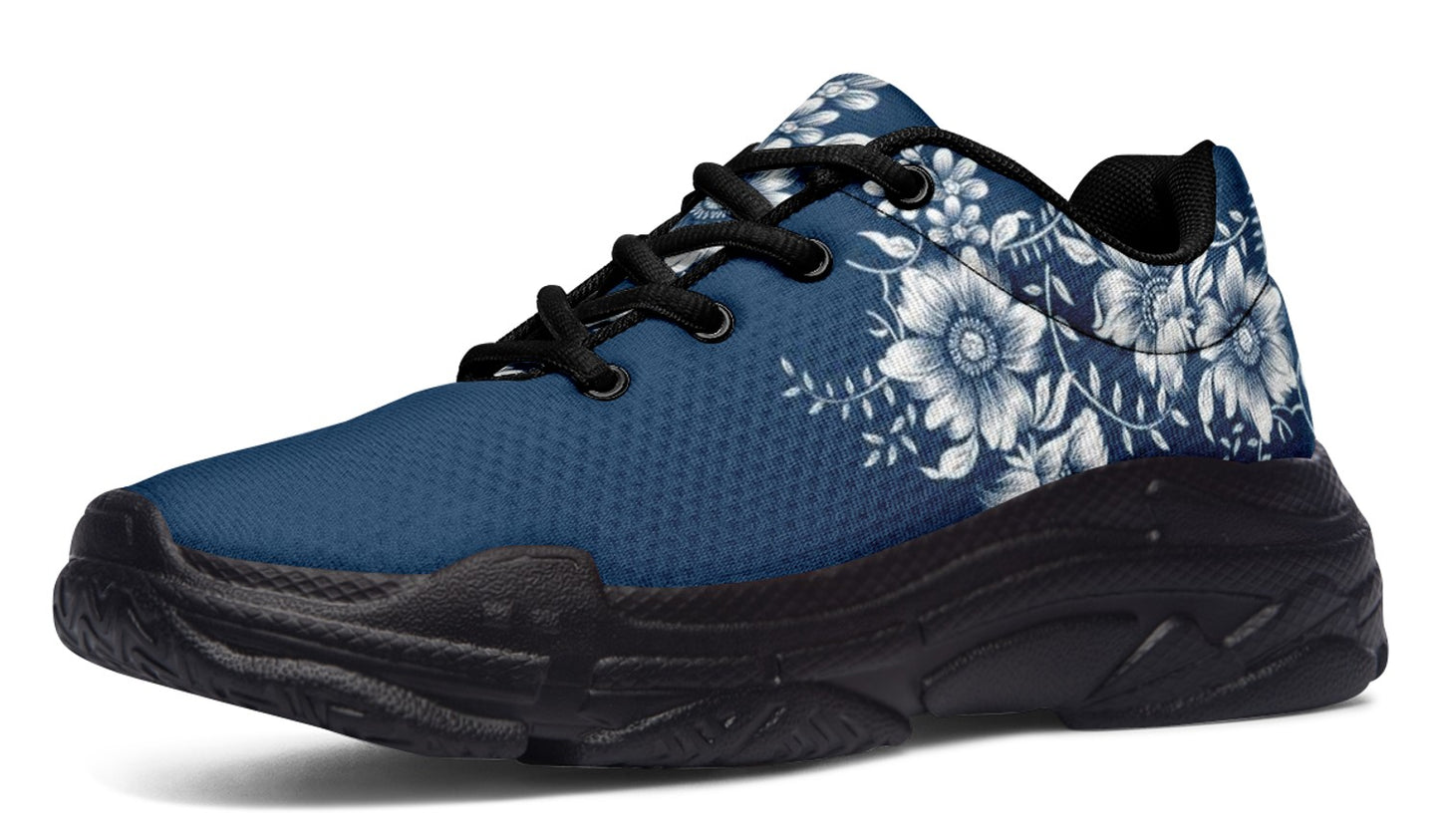 Navy Blossom Sneakers