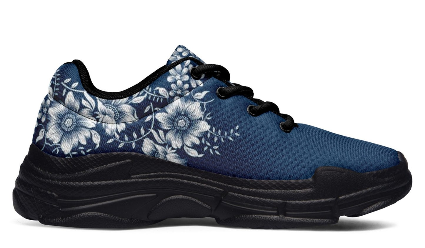 Navy Blossom Sneakers
