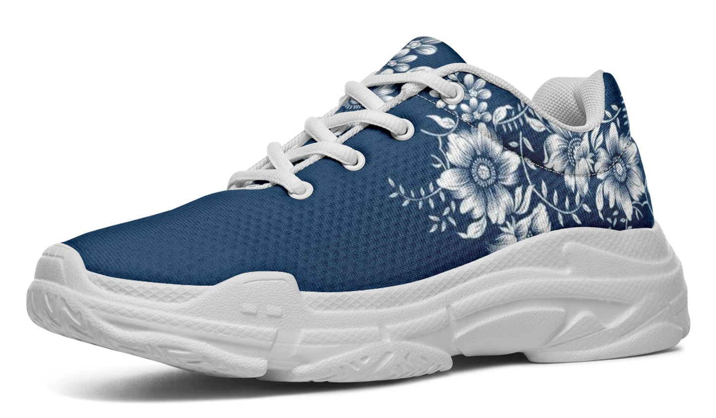 Navy Blossom Sneakers