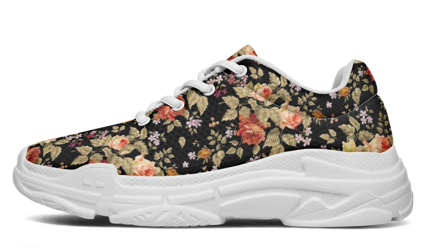 Navy Floral Sneakers