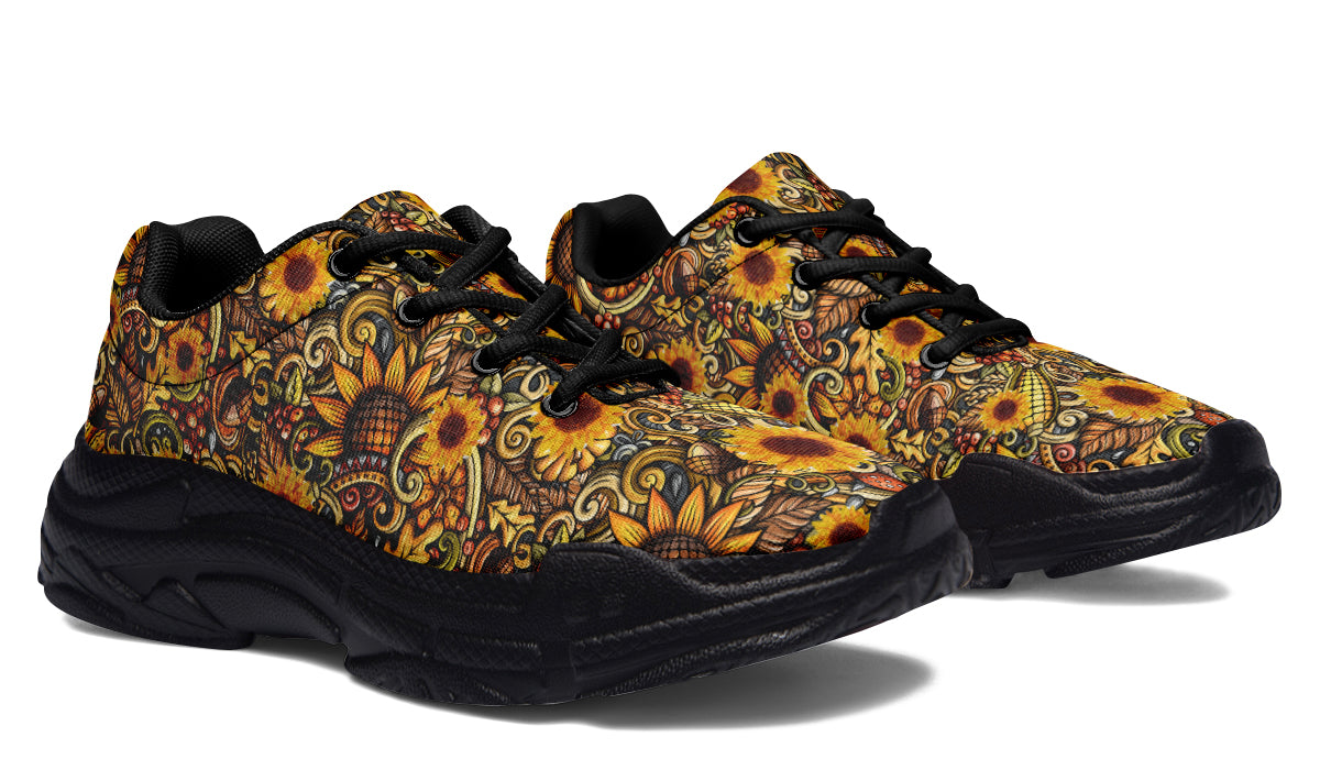 Sunshine Blossom Sneakers Yellow Floral Sneakers