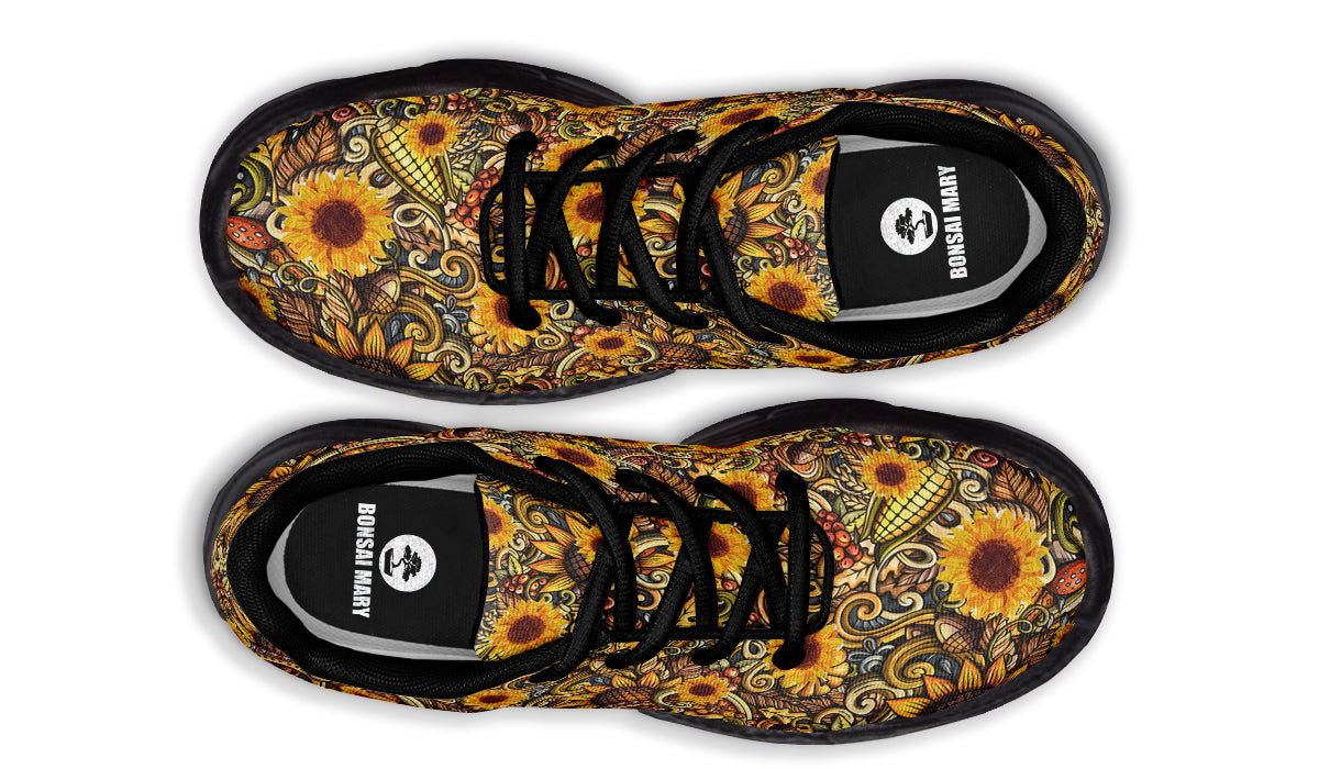 Sunshine Blossom Sneakers Yellow Floral Sneakers