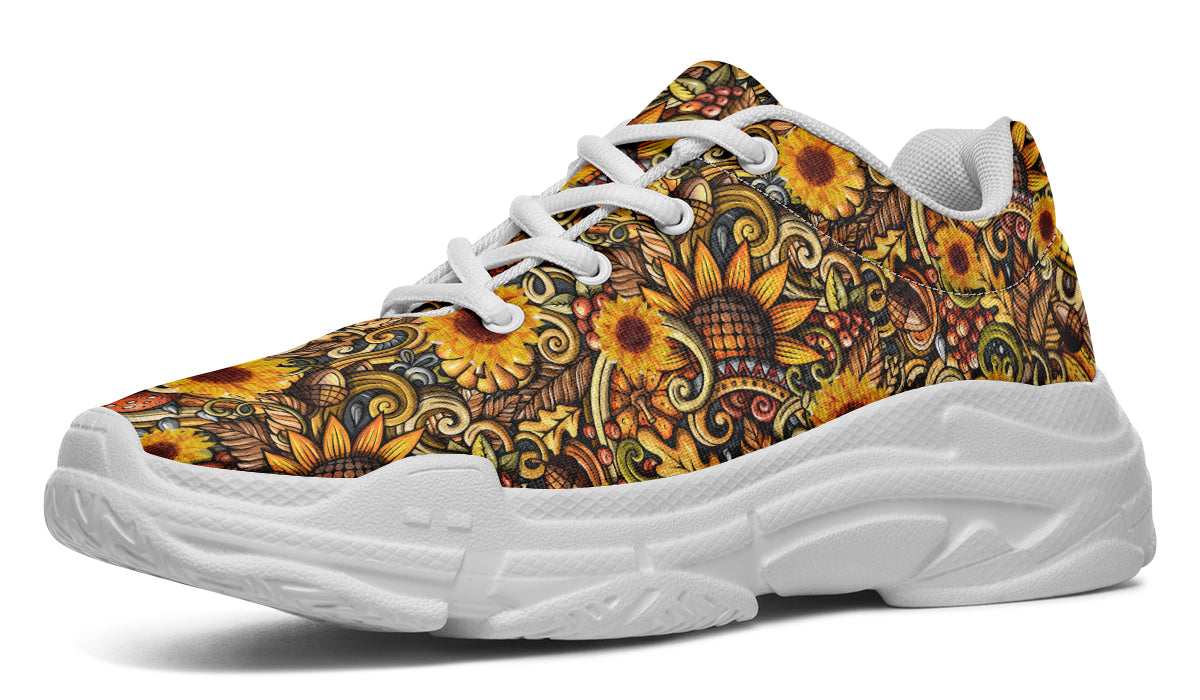 Sunshine Blossom Sneakers Yellow Floral Sneakers