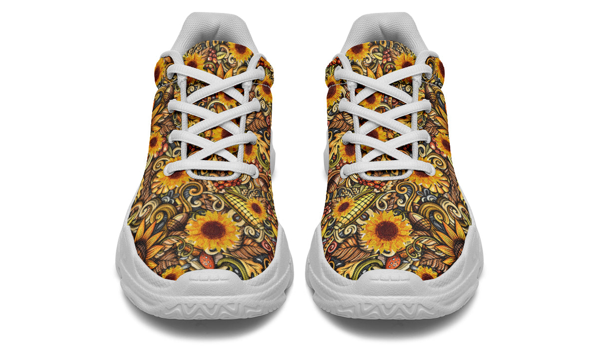 Sunshine Blossom Sneakers Yellow Floral Sneakers