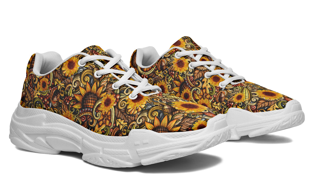 Sunshine Blossom Sneakers Yellow Floral Sneakers