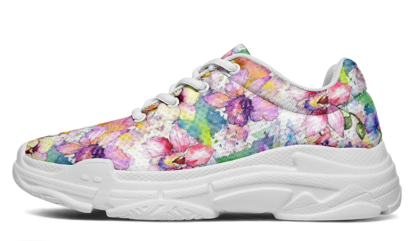 White Floral Sneakers