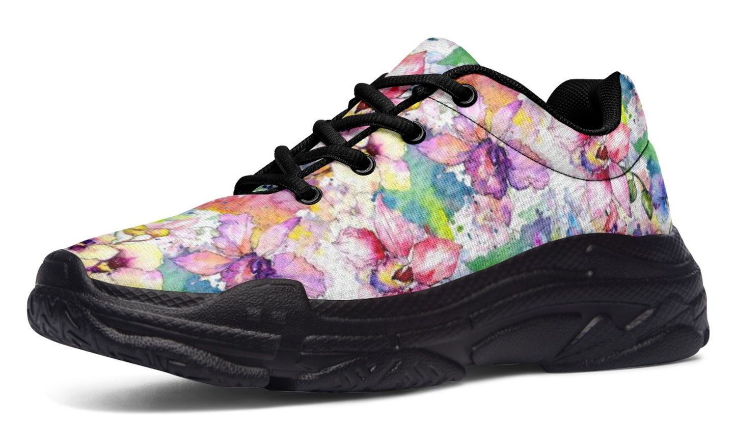 White Floral Sneakers