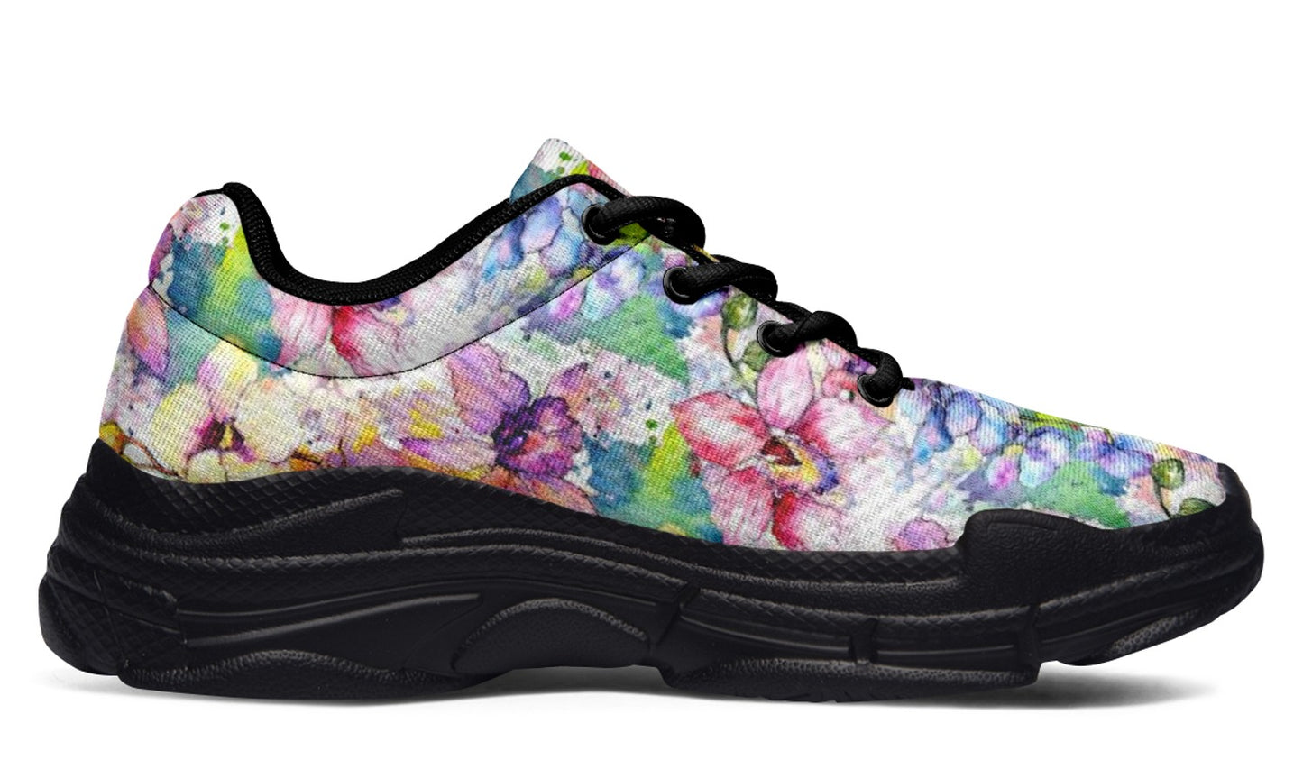 White Floral Sneakers