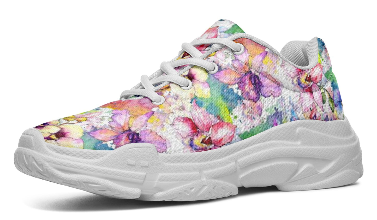 White Floral Sneakers