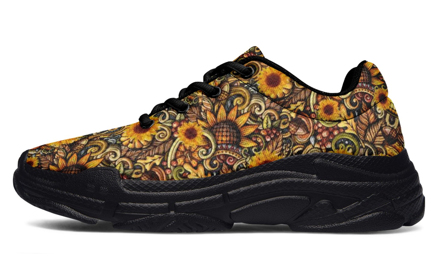 Yellow Floral Sneakers