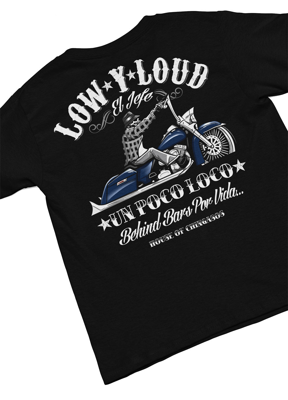 Low Y Loud Behind Bars Por Vida Old School Tee ( X Large Back Print )