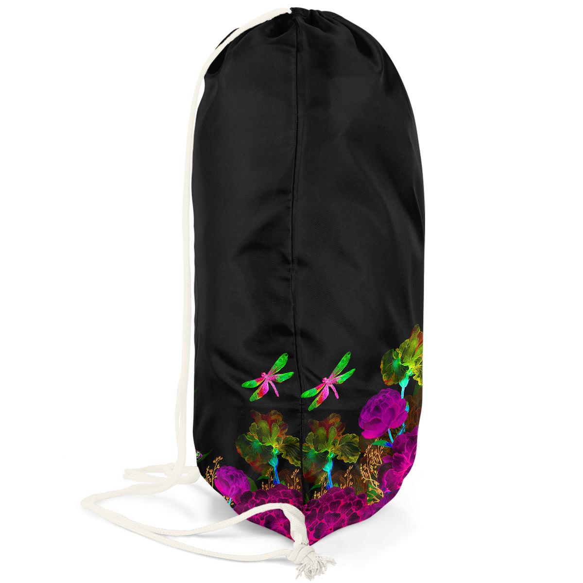 Flowers And Dragonfly Black Original