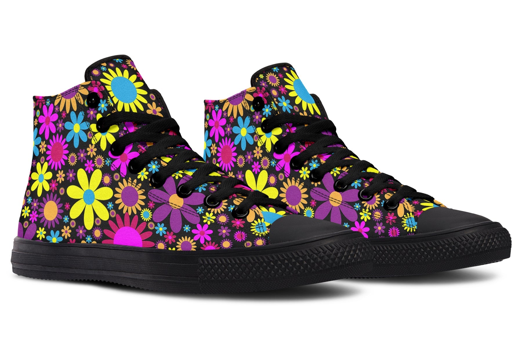 Funky Retro Flowers High Tops - OFS