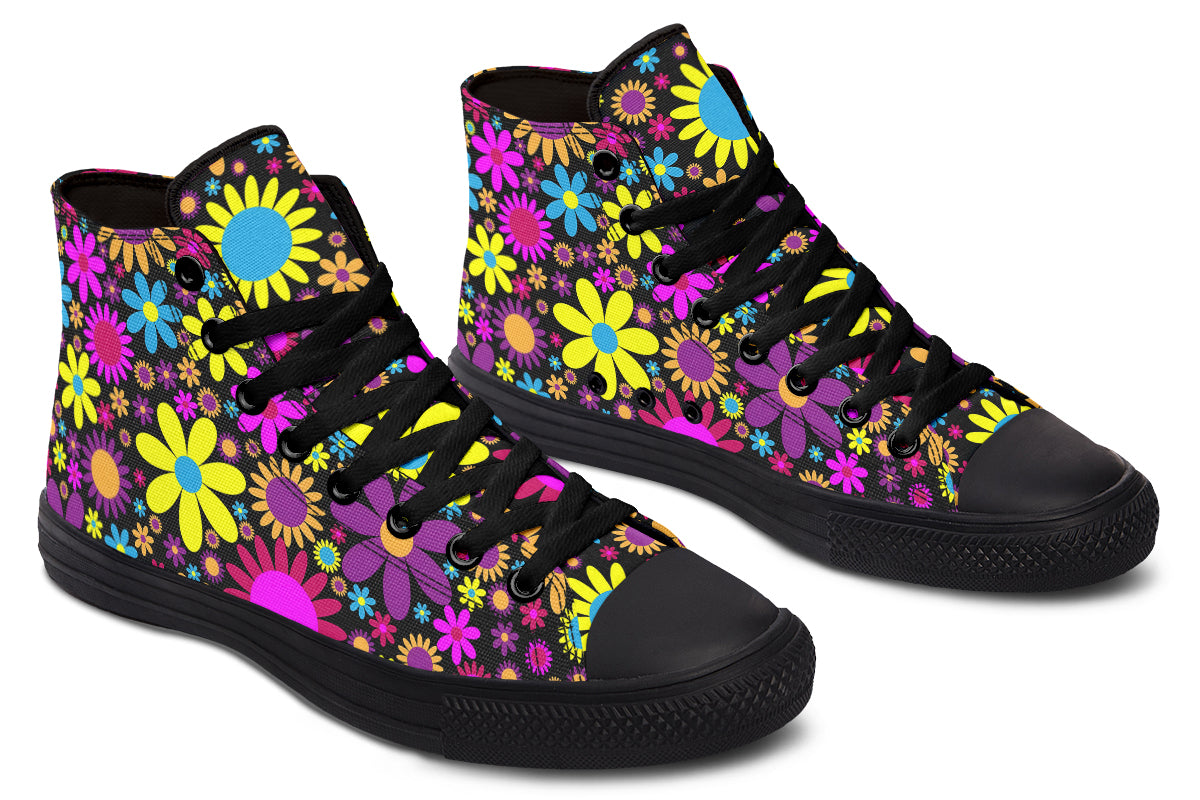Funky Retro Flowers High Tops - OFS