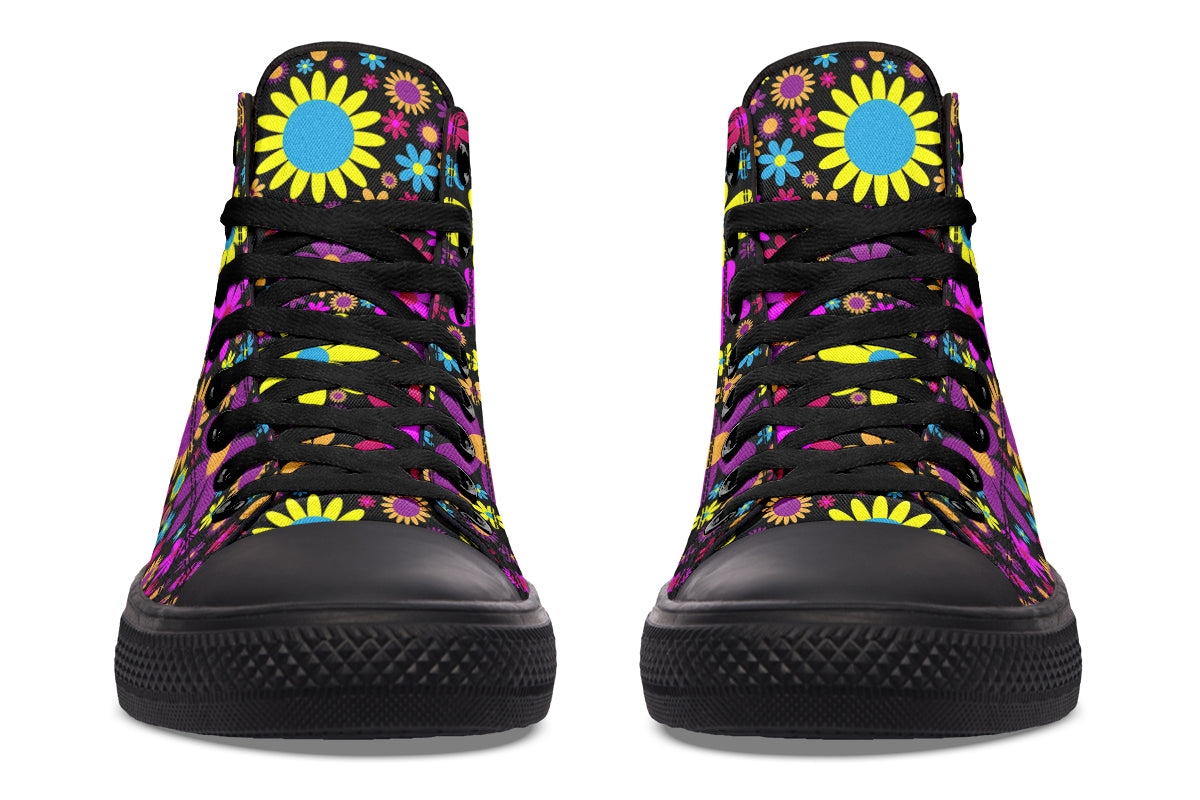 Funky Retro Flowers High Tops - OFS