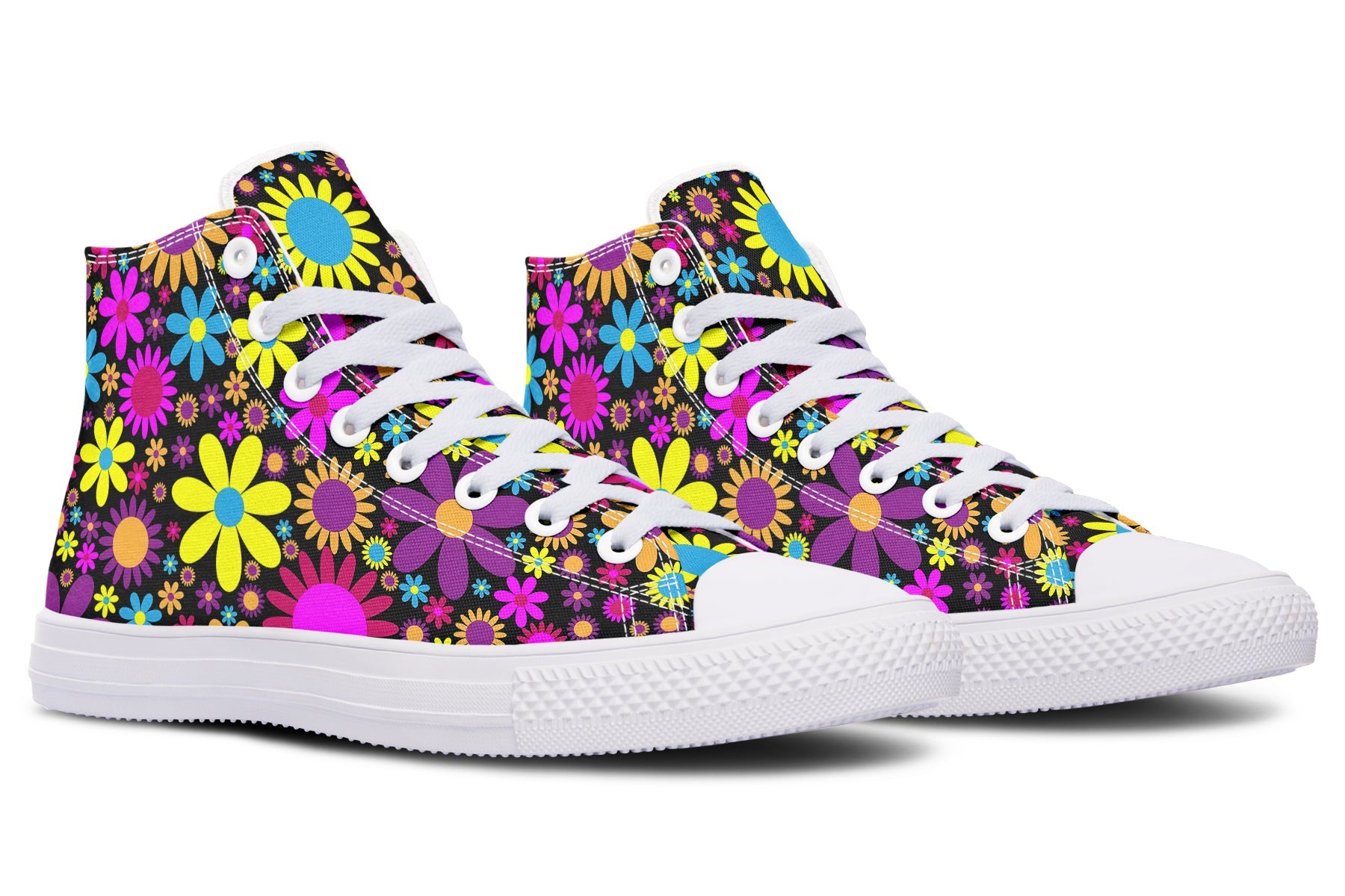 Funky Retro Flowers High Tops - OFS
