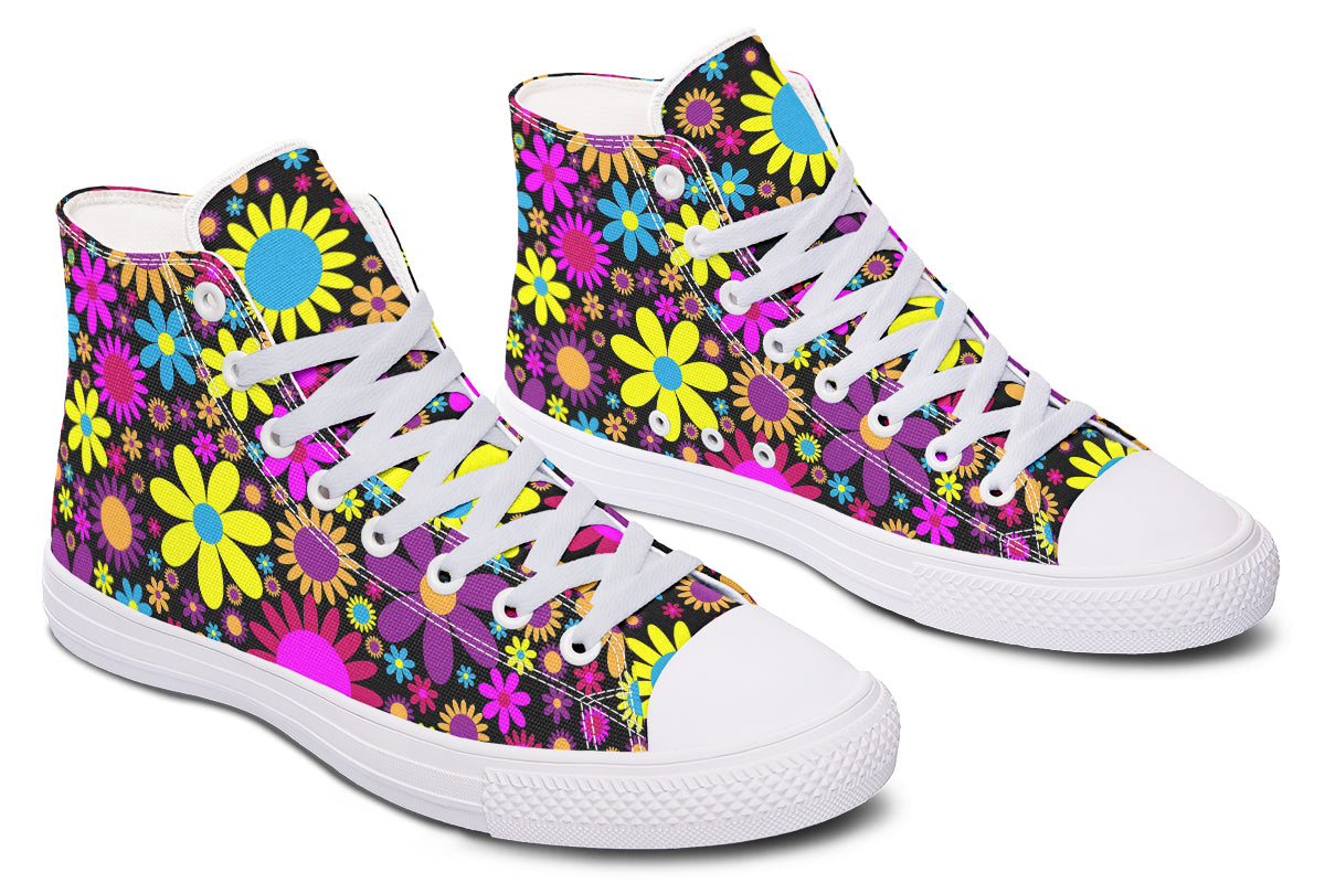Funky Retro Flowers High Tops - OFS