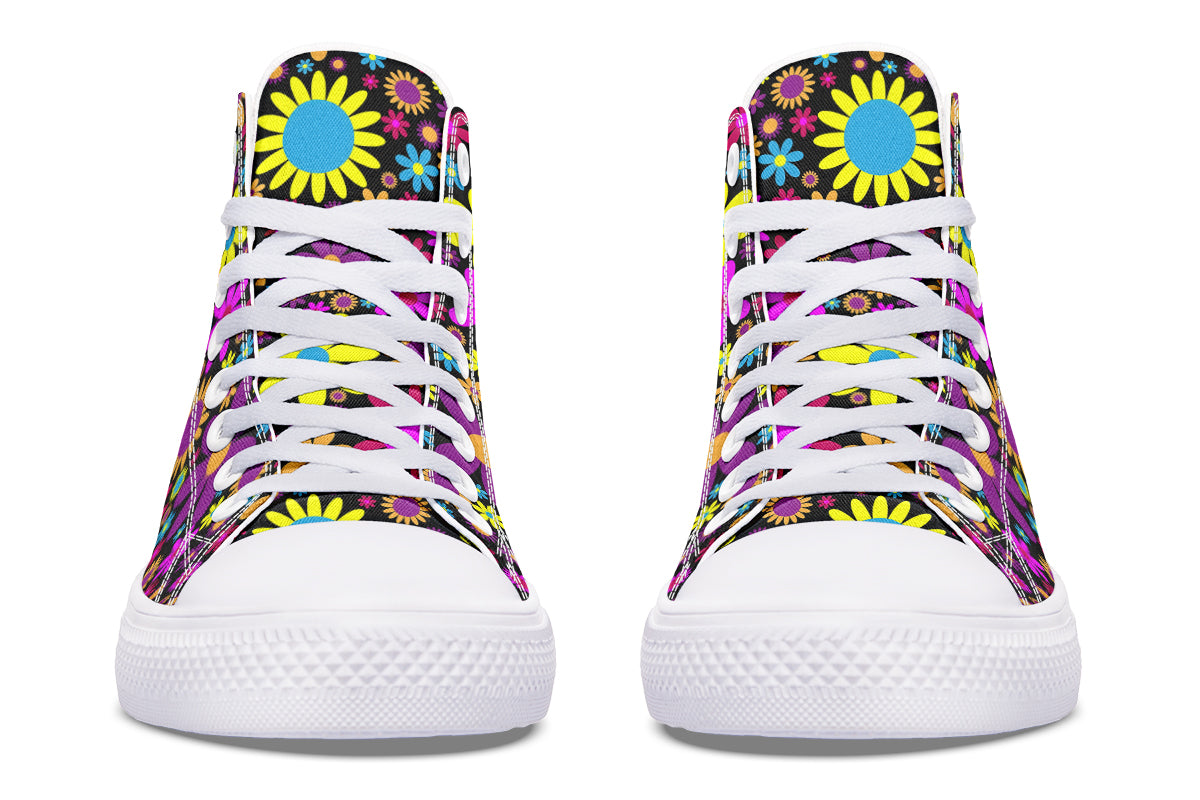 Funky Retro Flowers High Tops - OFS