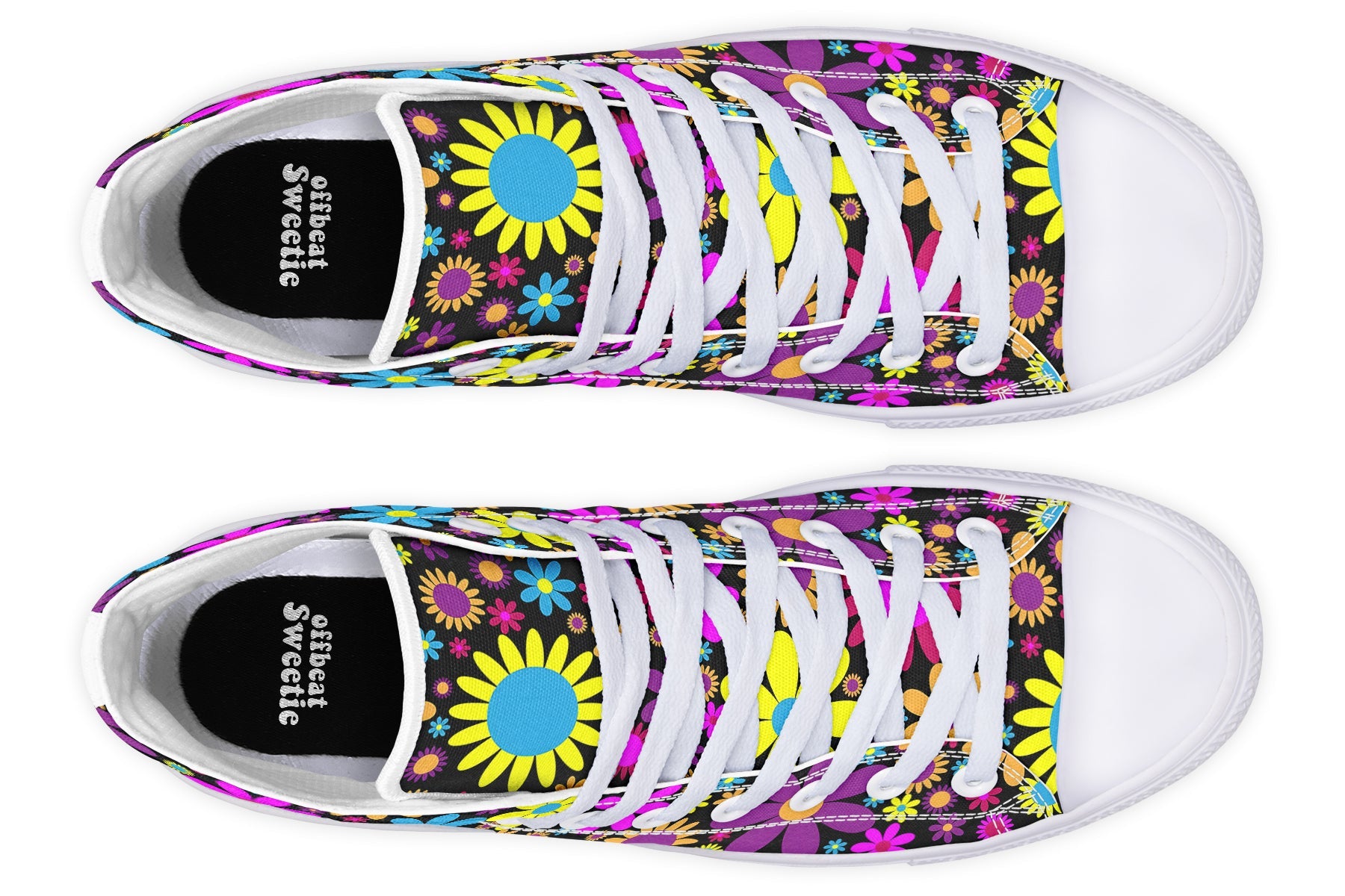 Funky Retro Flowers High Tops - OFS