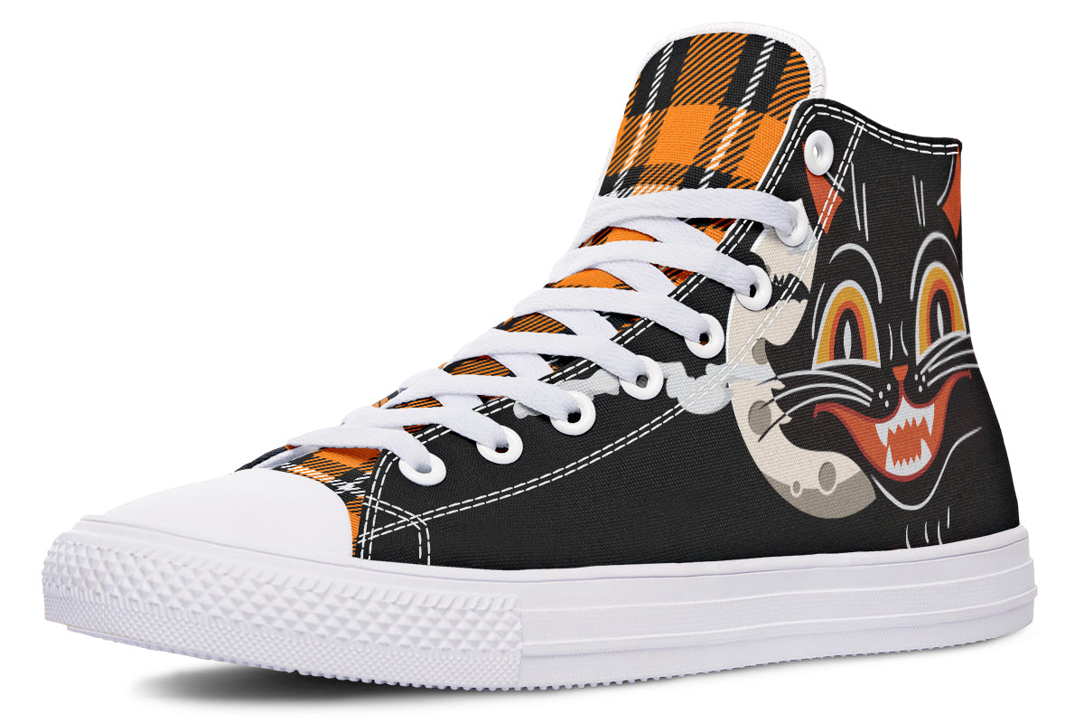 Black Kitty High Tops ( Black or White Sole )